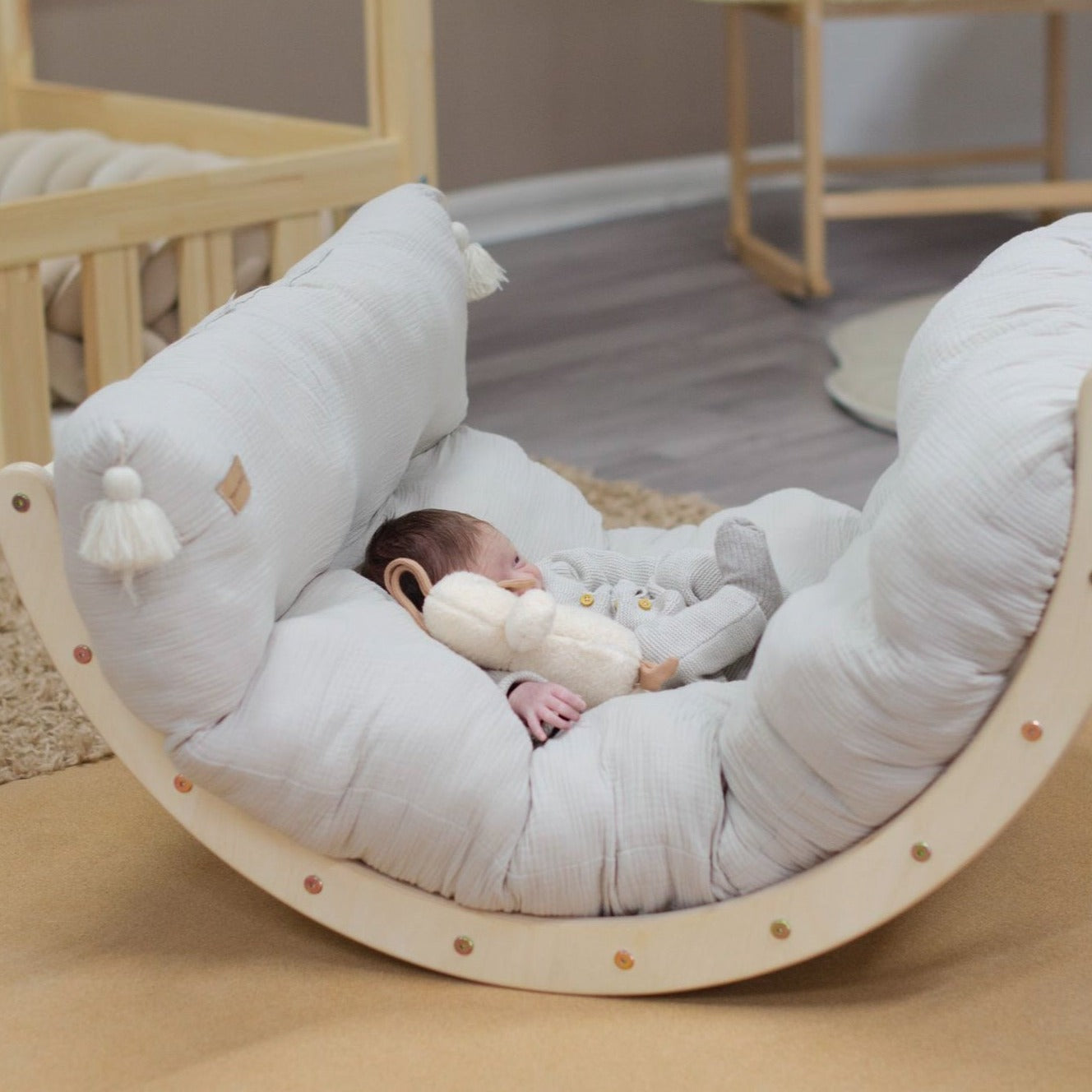 Matratze Bodenmatte Musselin gesteppt für Kletterbogen, Spielezimmer - District for Kids