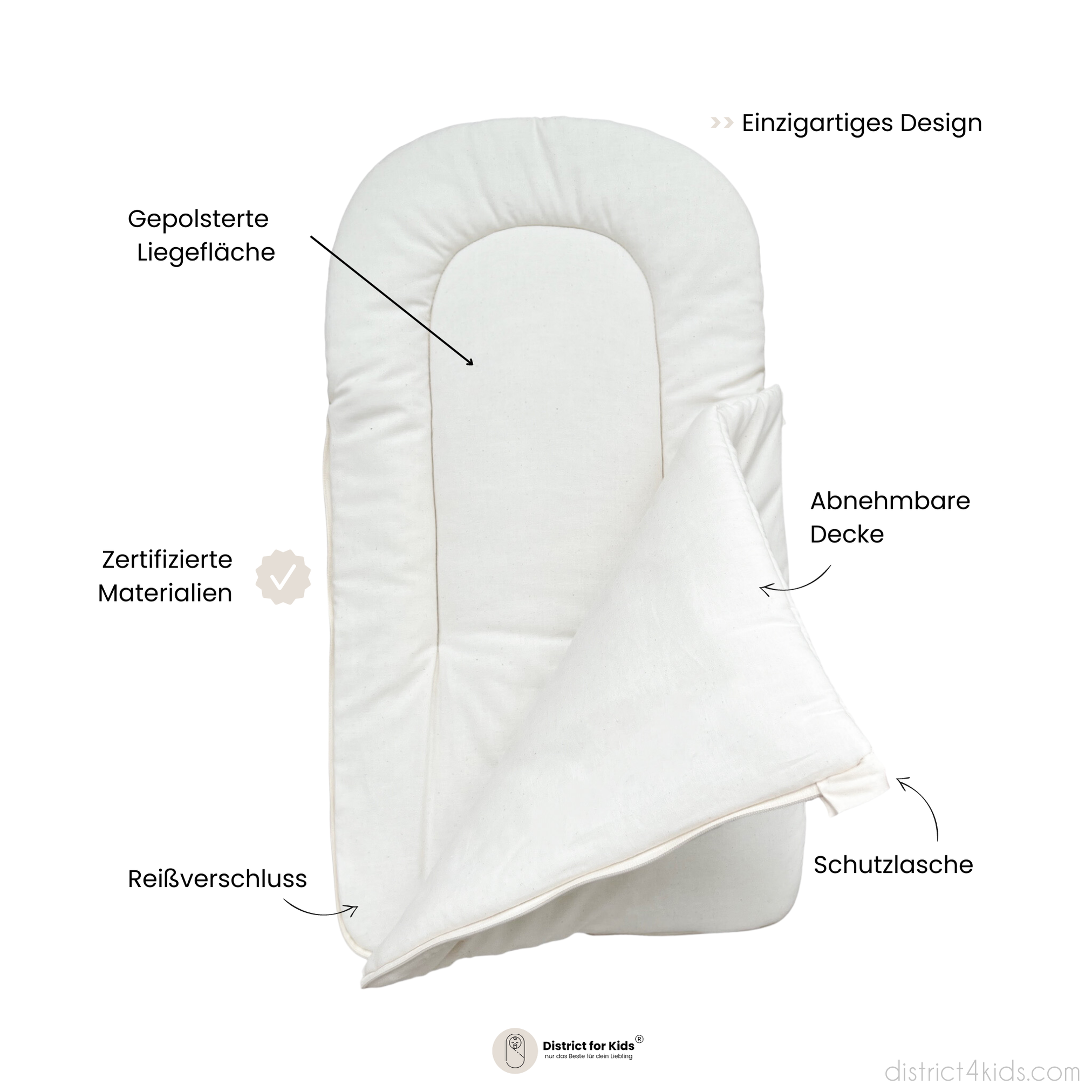 Babyschlafsack Cord Sleepy – Kuscheliger Ganzjahresschlafsack 2.5 TOG-Babyschlafsack-District for Kids-Creme-75 cm-2.5 TOG-District for Kids