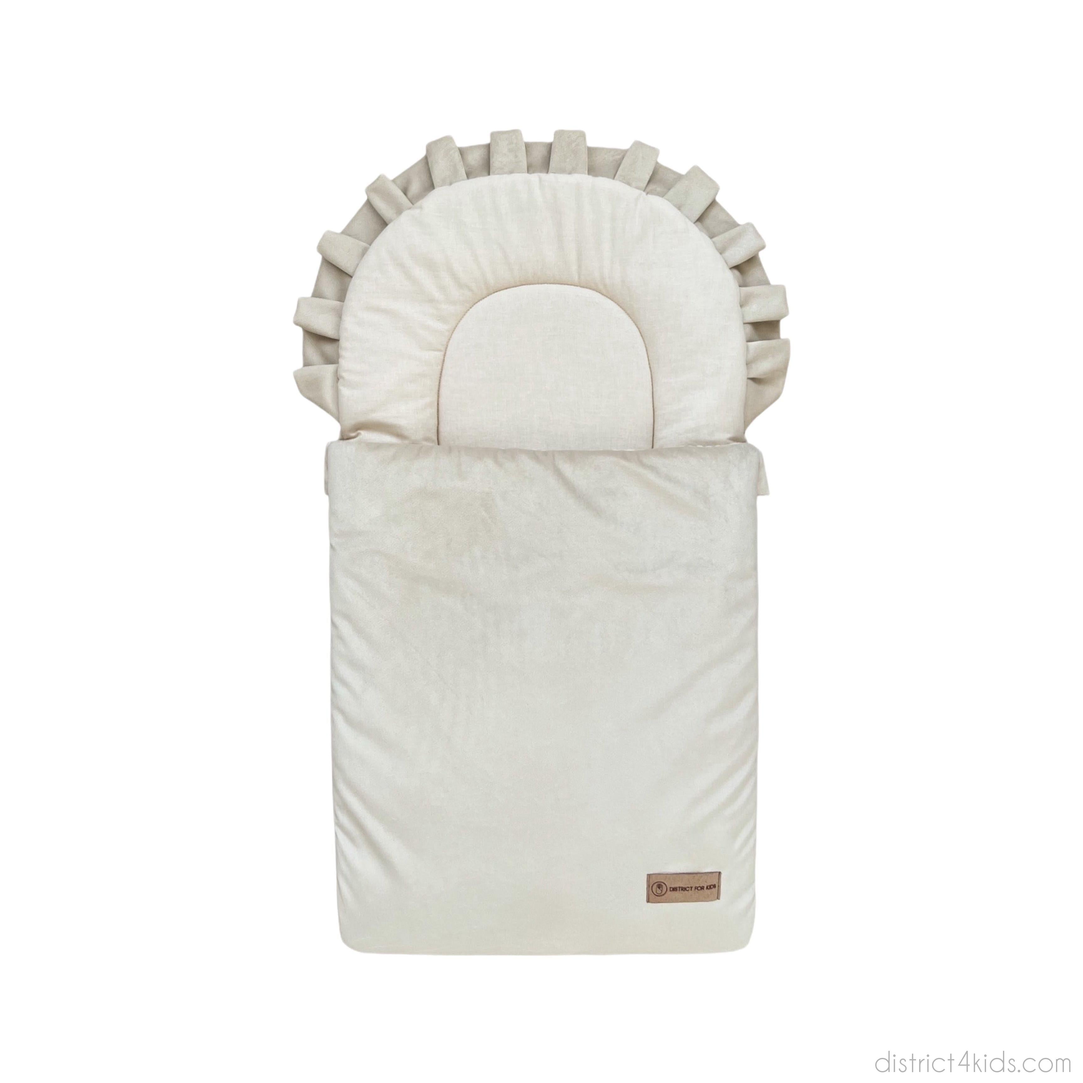 Babyschlafsack Velours Dreamy | 2.5 TOG - ab 6 Monaten-Babyschlafsack-District for Kids-Beige-95 cm-2.5 Wert-District for Kids