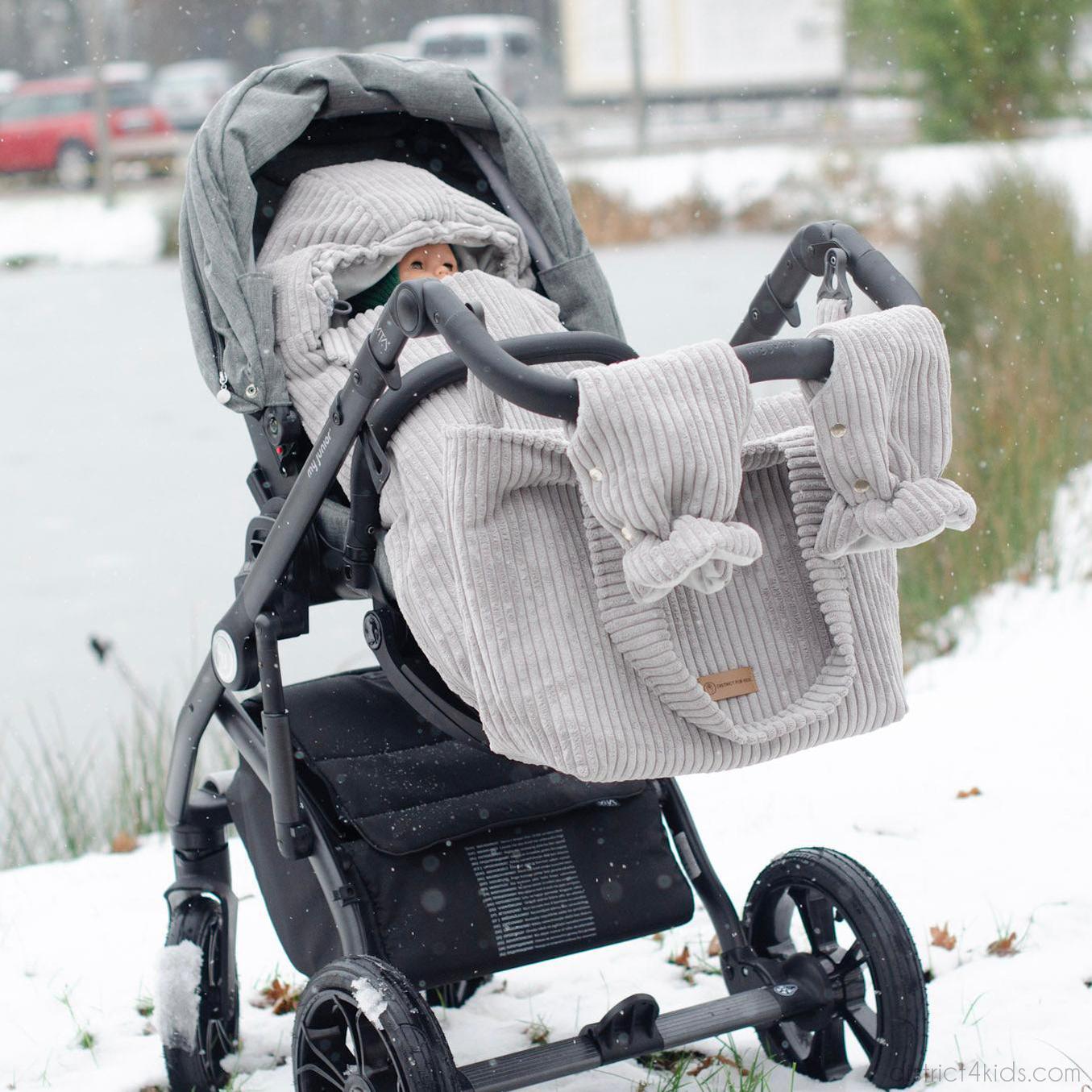 Fußsack Cord für Kinderwagen Autoschale-Winterfußsack-District for Kids-Creme-District for Kids