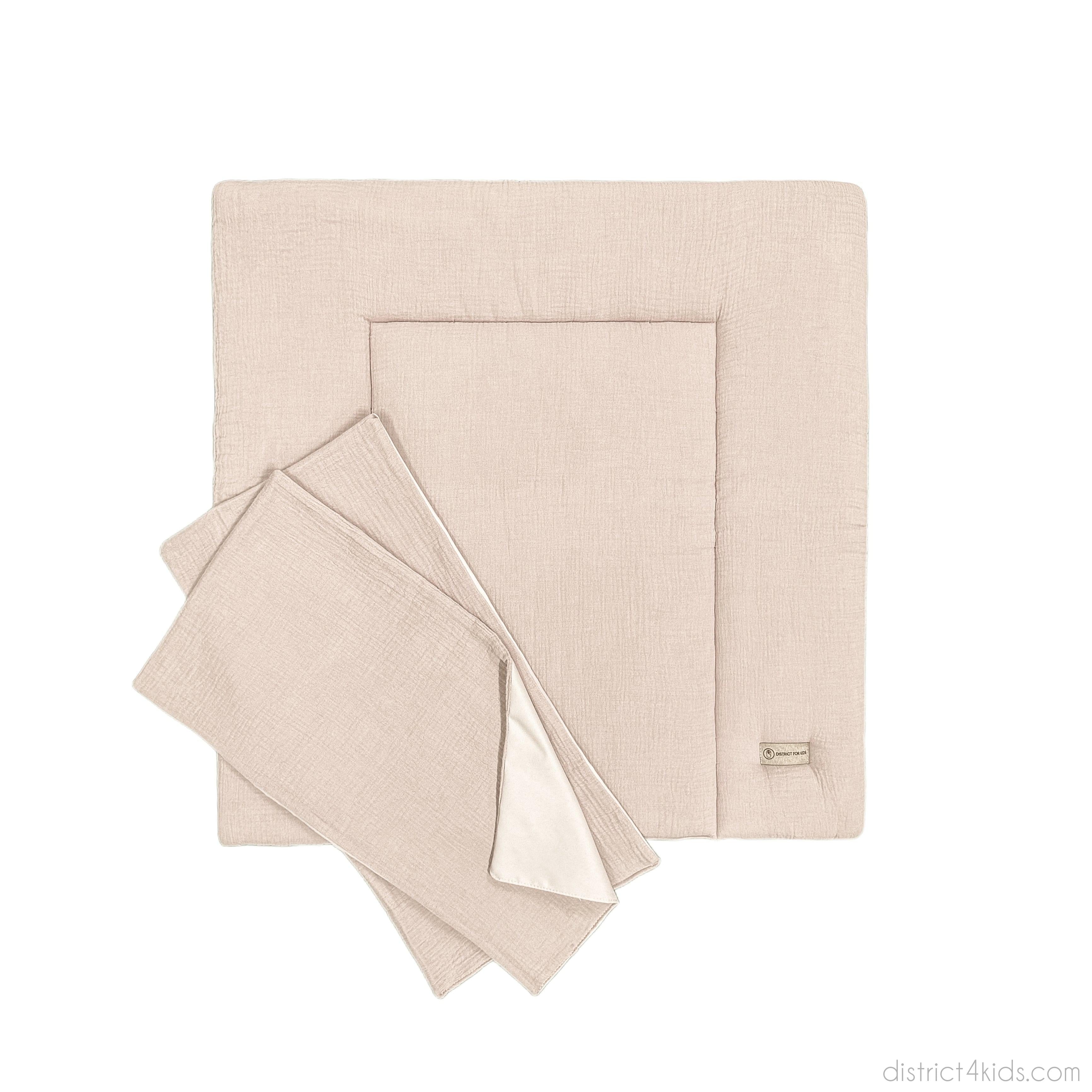 Wickelauflage inkl. Unterlage Musselin-Wickelauflage-District for Kids-Beige-50x70cm-District for Kids