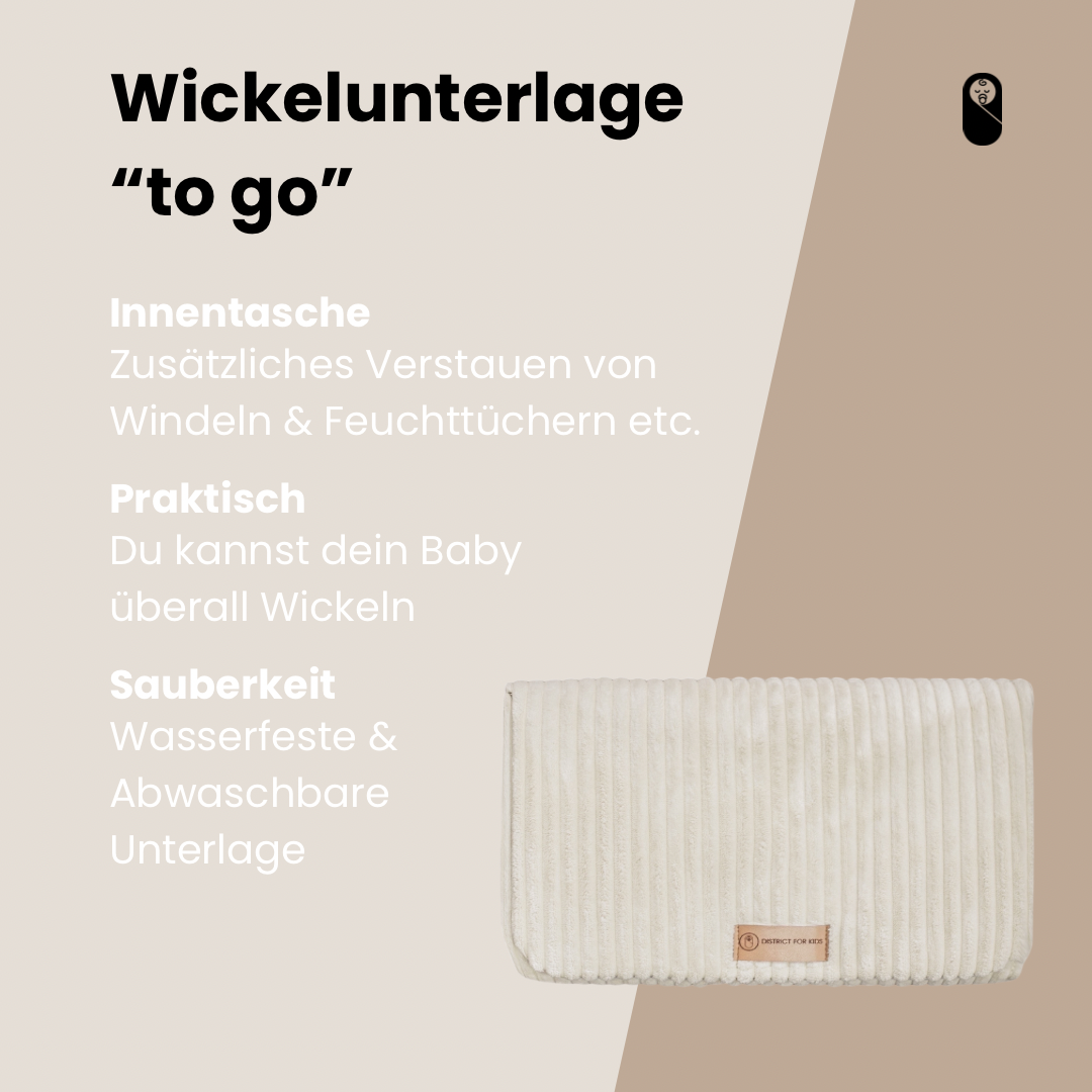 Wickelunterlage Cord für unterwegs - Windeltasche-Wickelauflage-District for Kids-Creme-District for Kids