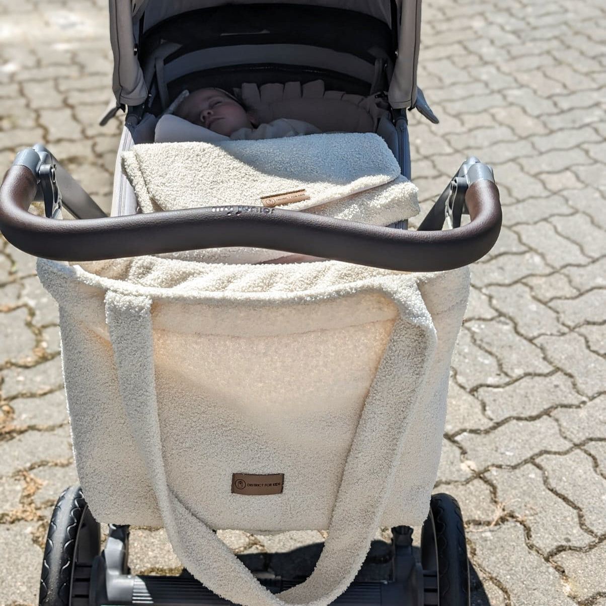 Wickelunterlage Teddystoff Boucle für unterwegs - Windeltasche-Wickelauflage-District for Kids-Creme-District for Kids